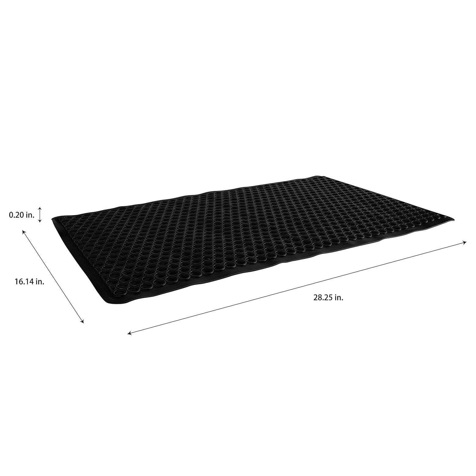 2 Pack Self-Draining Bath Mat, Anti-Slip Suction Cup Base PVC Bathtub Mat