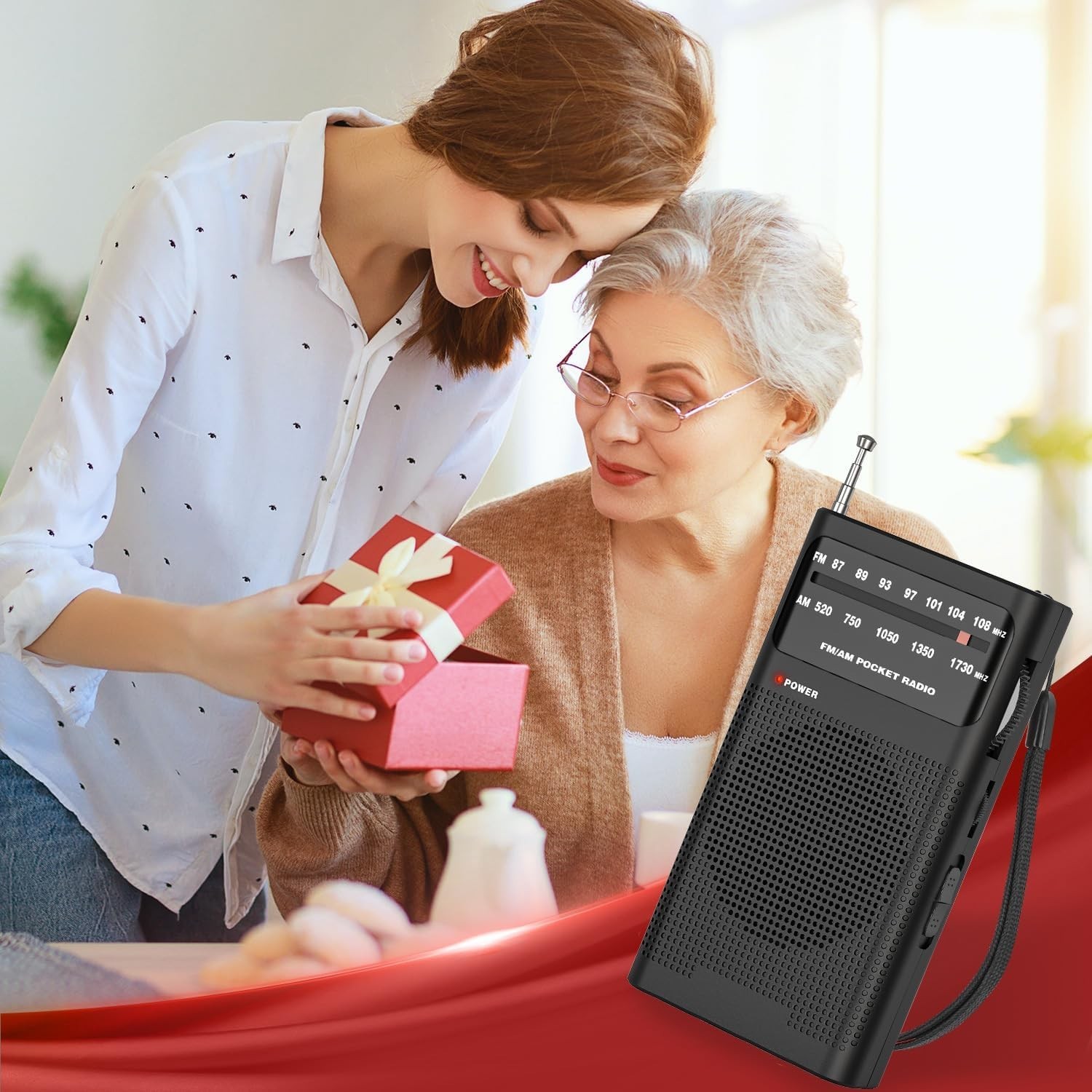 Small Radios Portable AM FM Transistor radios 2AA Battery Operated with Black