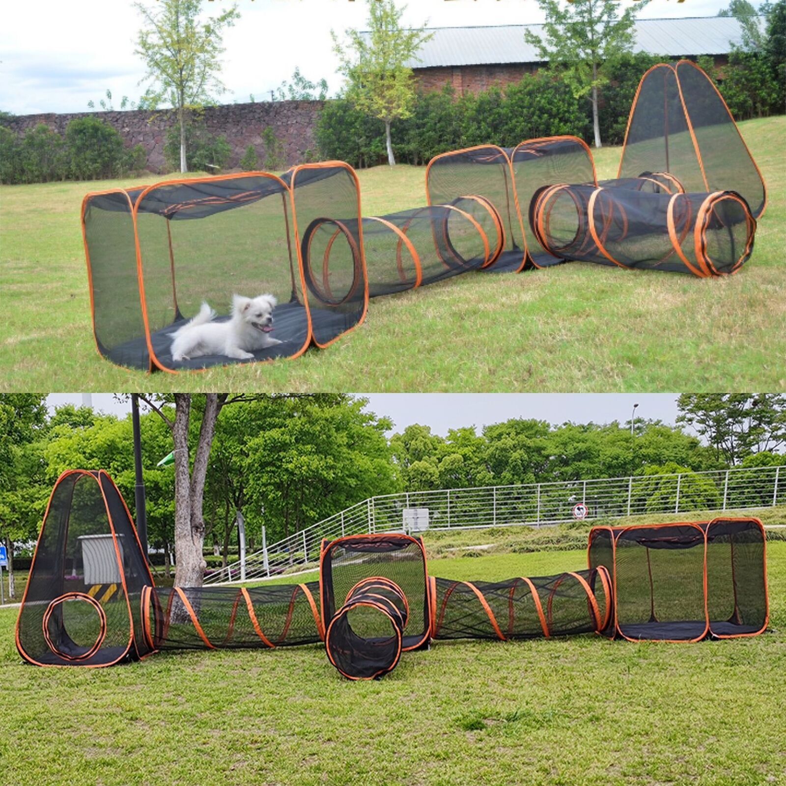 6-In-1 Outdoor Large Portable Pet Cat Playpen Play Tent Tunnel House Enclosures