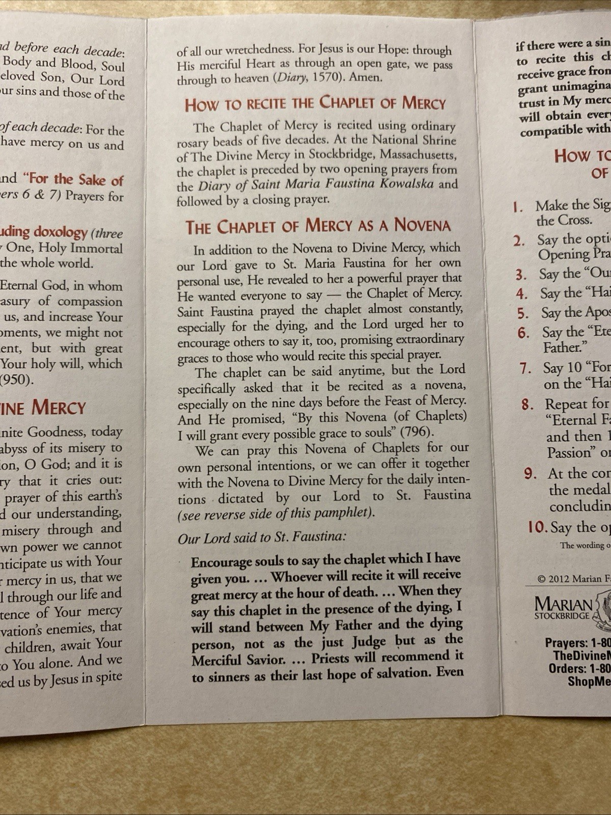 Divine Mercy Chaplet And Novena