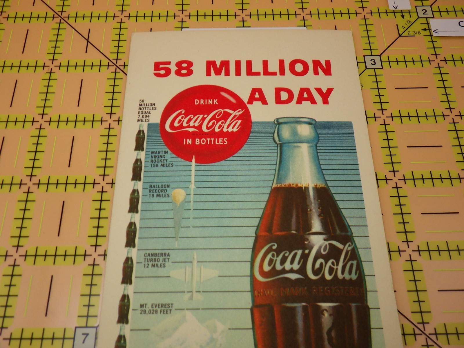 Vintage Iconic Soda Advertising 1957 Coca-Cola Ink Blotter 58 Million A Day