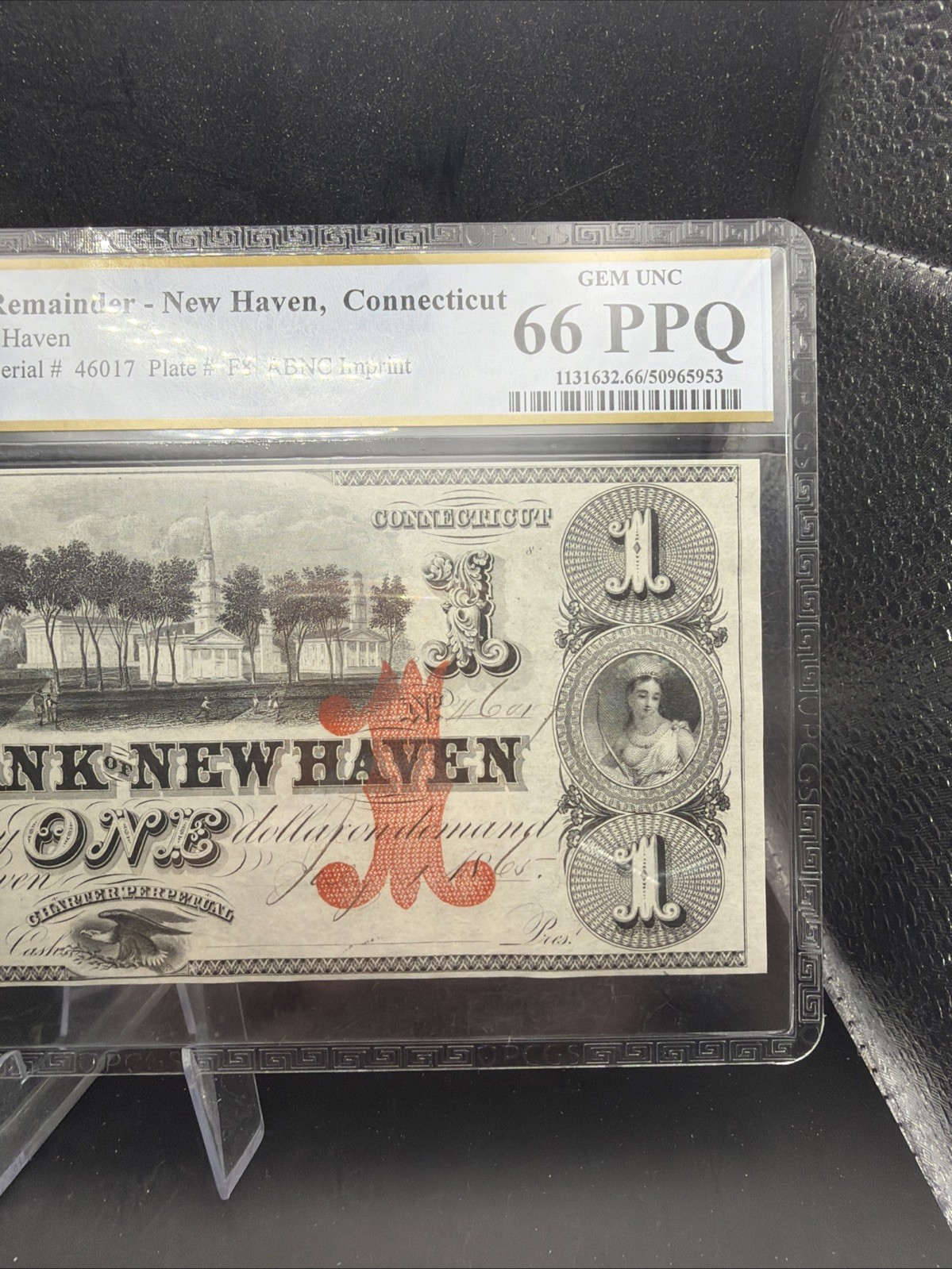 New Haven Connecticut $1 City Bank of New Haven 1860s PCGS Gem UNC 66 PPQ TOP PO