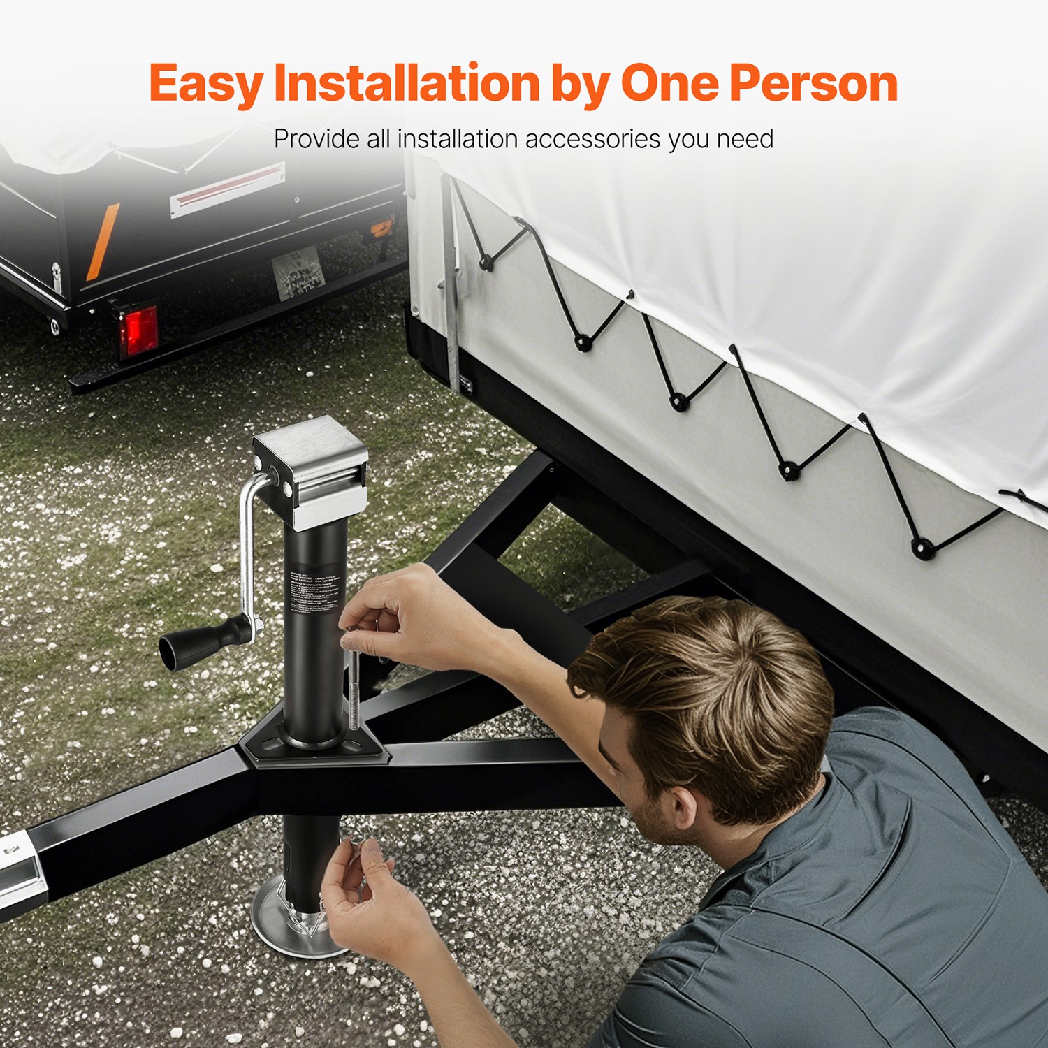 A Frame Trailer Jack Bolt on Trailer Tongue Jack 5000 lbs 15-inch Travel