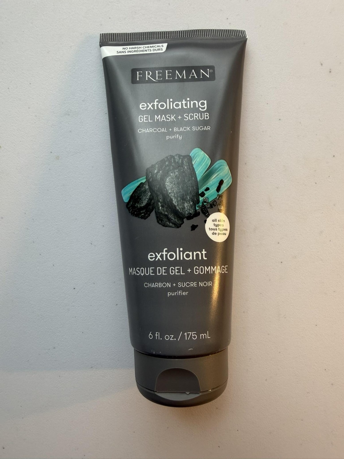 Freeman Exfoliating Gel Mask + Scrub Charcoal Black Sugar 6 Fl Oz Face Skincare