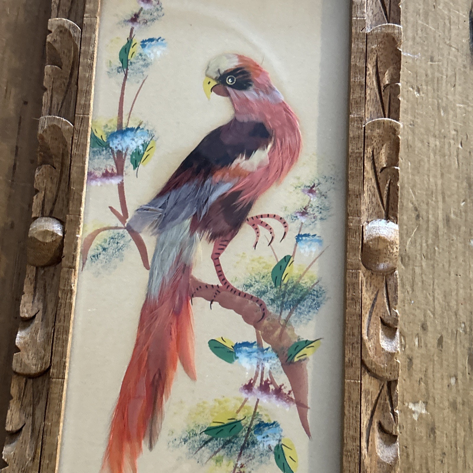 Set 3 VTG Mexican Feathercraft Bird Art Collection Handmade with Real Feathers