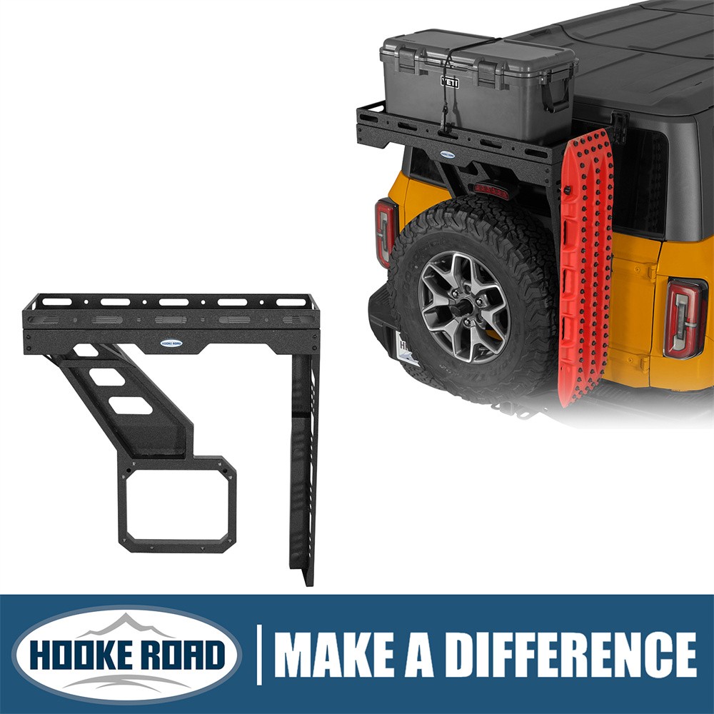 Hooke Road Tailgate Basket Cargo Rack w/ Reinforced Hinge for 21-26 Ford Bronco