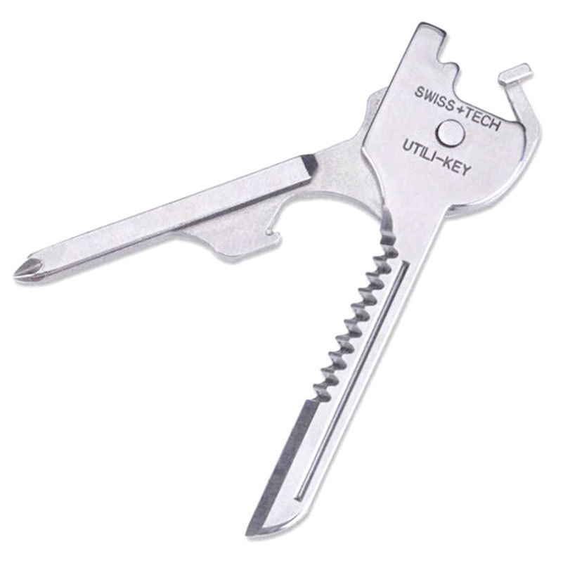 Swiss+Tech 6 In 1 Utili-Key Tool Keychain Keyring Multi-Function Stainless Steel
