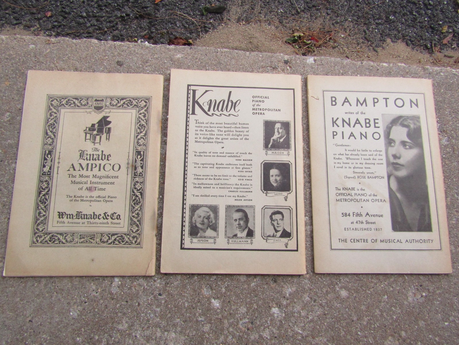 Early 1900's Lot of 3 Vintage Metropolitan Grand Opera House NY Playbill Program