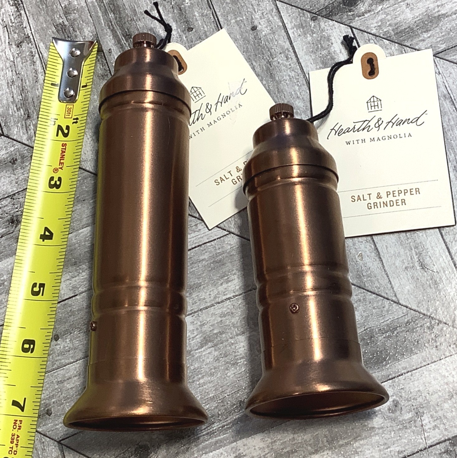Set of Hearth & Hand Magnolia Copper Finish Salt & Pepper Grinder