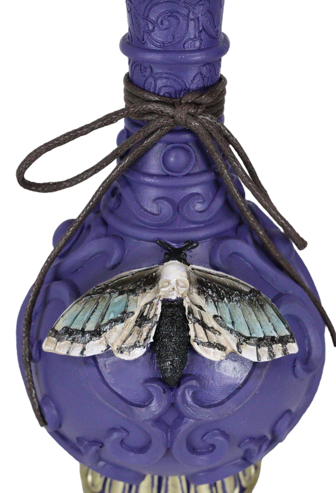 Wicca Spiritual Witchcraft Moth Metamorphosis Purple Faux Potion Bottle Decor