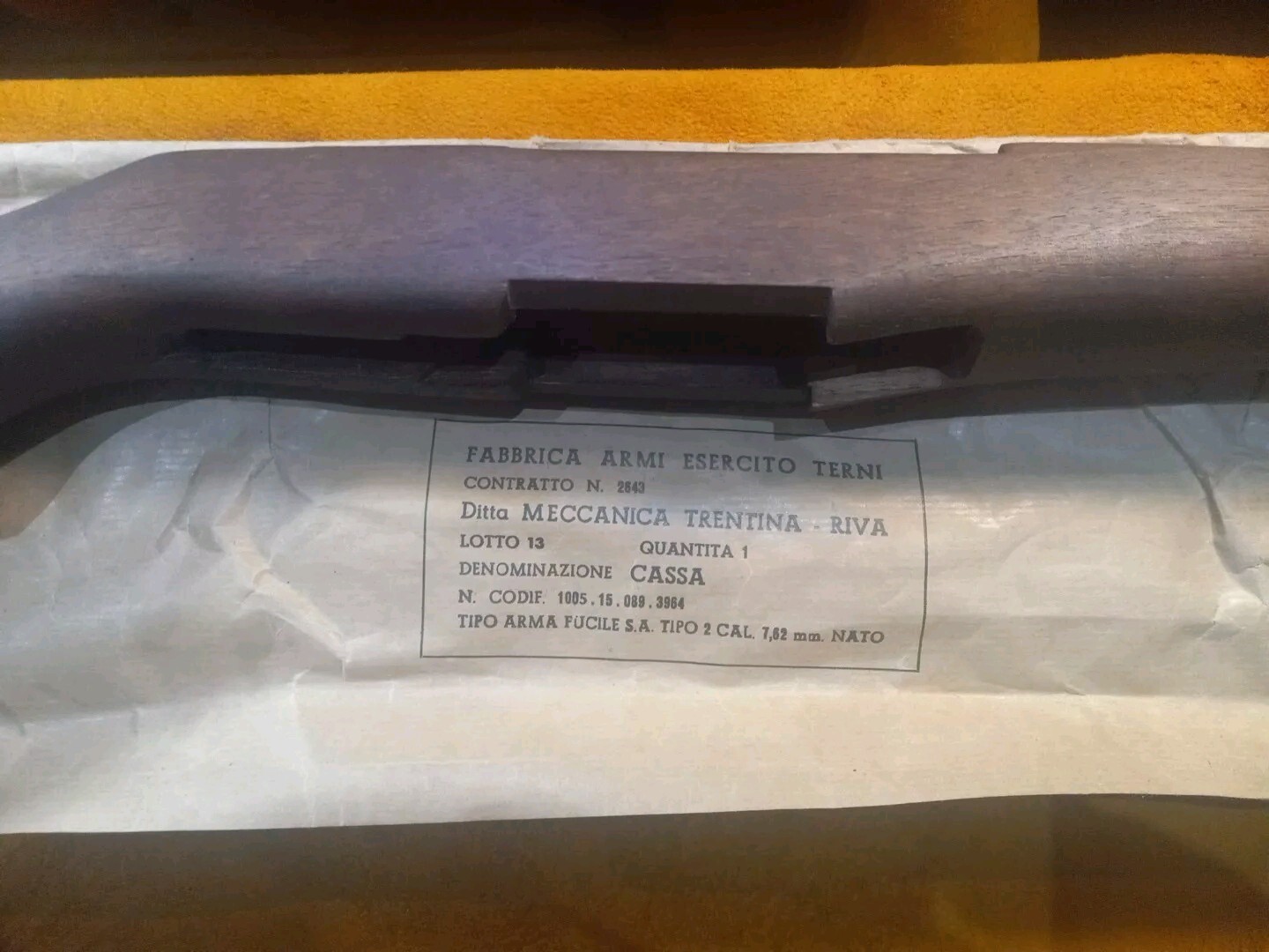 BM59 BM59E Stock Fabrica Armi Esercito Terni Meccanica Trentina M1 Garand WWII