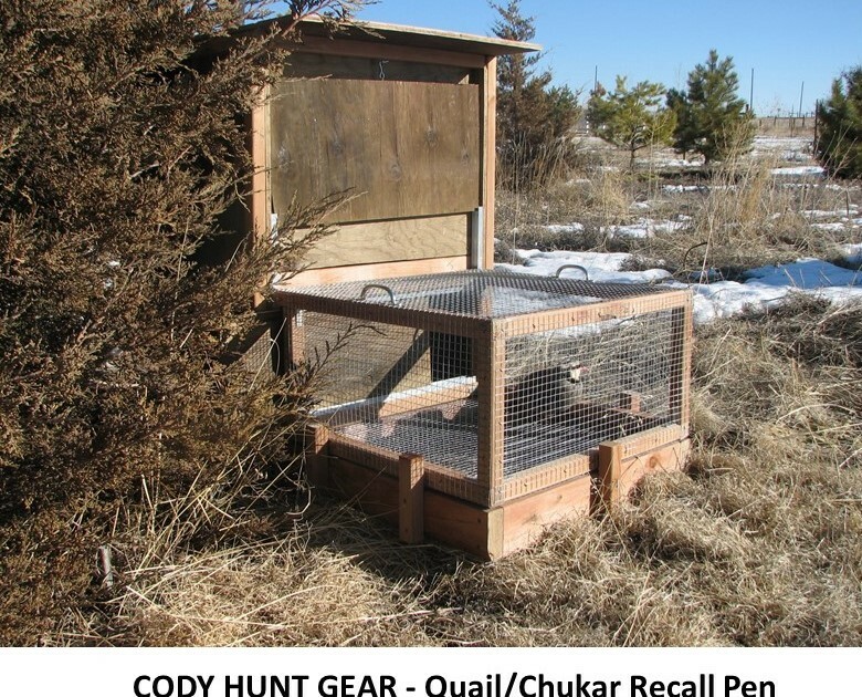 Cody Hunt Gear Quail/Chukar Recall Pen Plan and Building Instructions