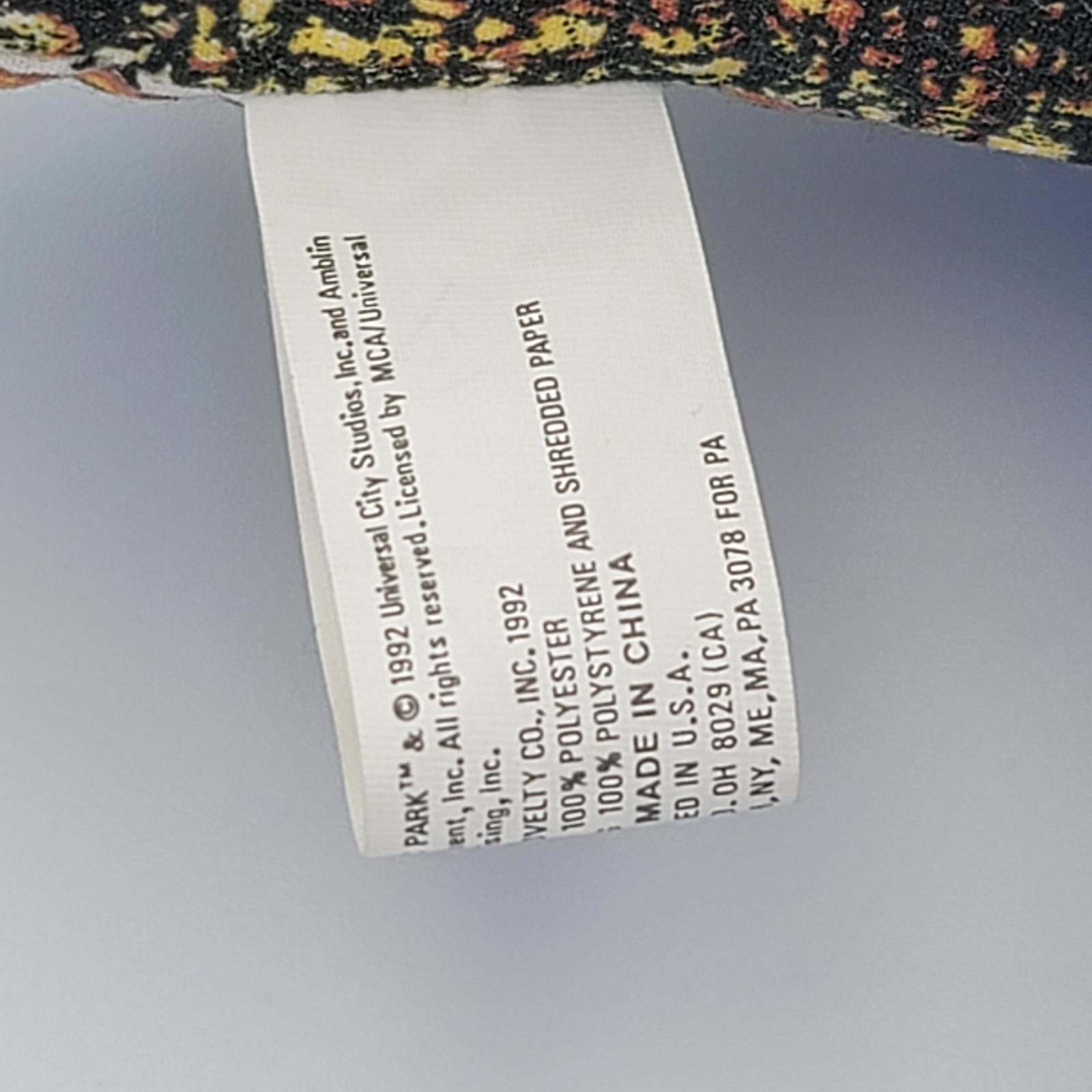 Vintage 1992 Jurassic Park Brachiosaurus 15” Plush Toy by Ace Novelty JP Tag