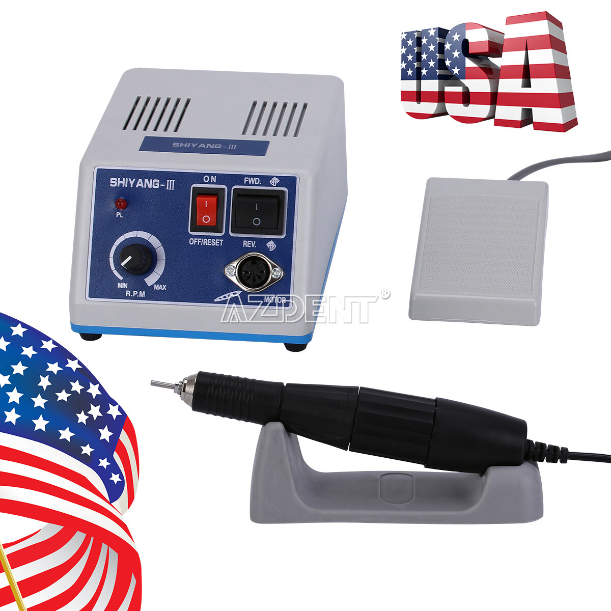 Dental Lab Marathon Electric Micromotor Polishing Unit + 35K rpm Motor Handpiece