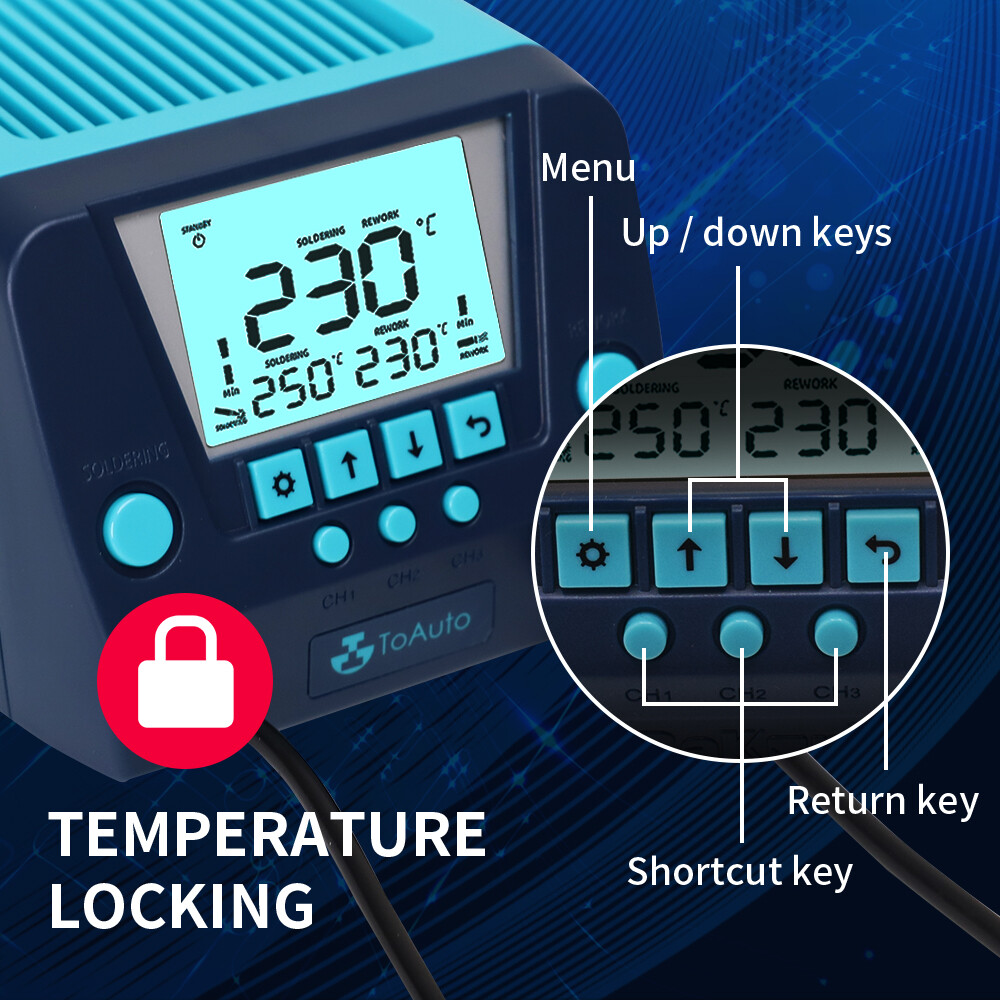 2in1 110V Soldering Iron Rework Station Kit Hot Air Gun SMD Welding Repair Tool
