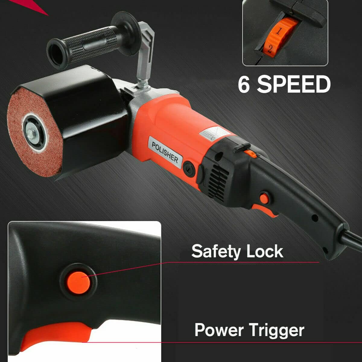 VOTOER1400W Electric Burnishing Polishing Machine,Handheld Electric Wire Drawing