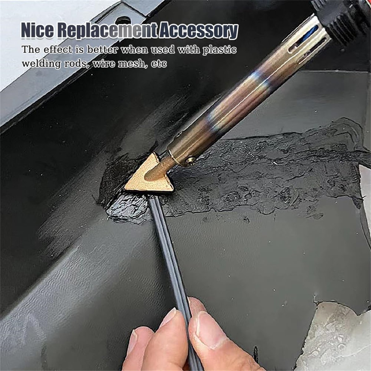 4x Auto Plastic PP Welding Tips Soldering Iron Smooth Triangular Head Welder Kit