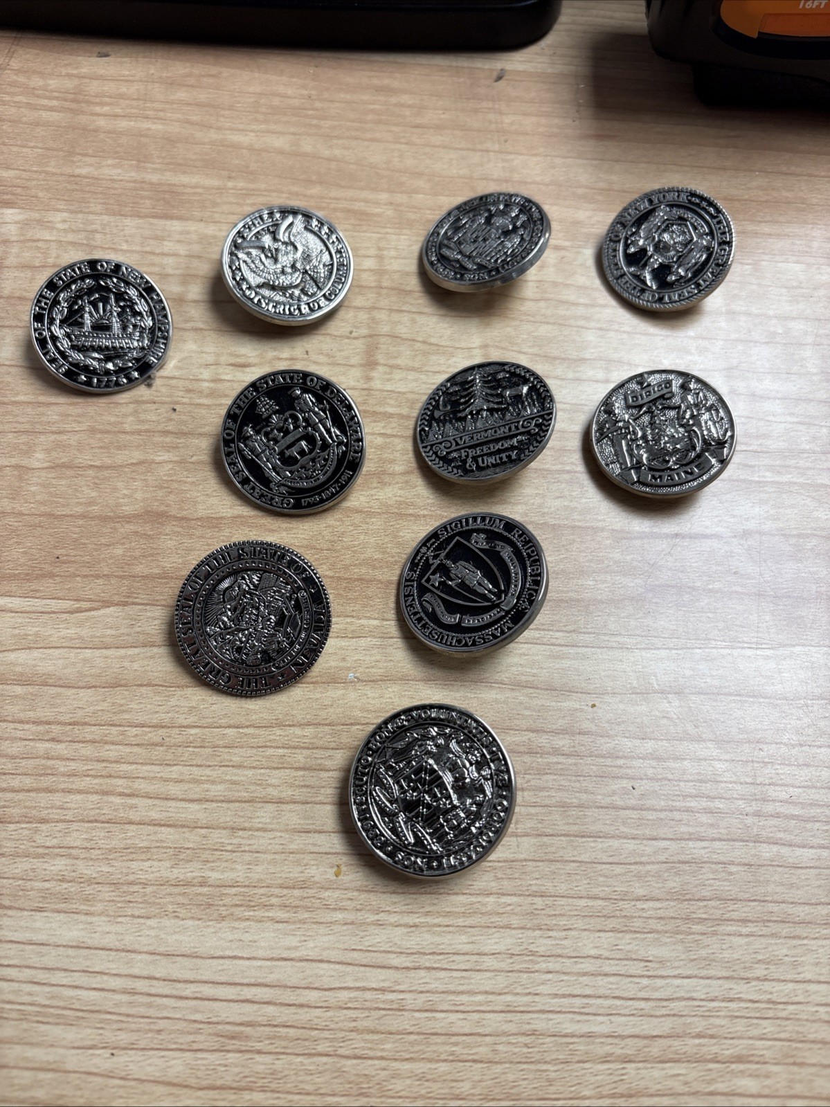 vintage pin concho screwback states lot of 10