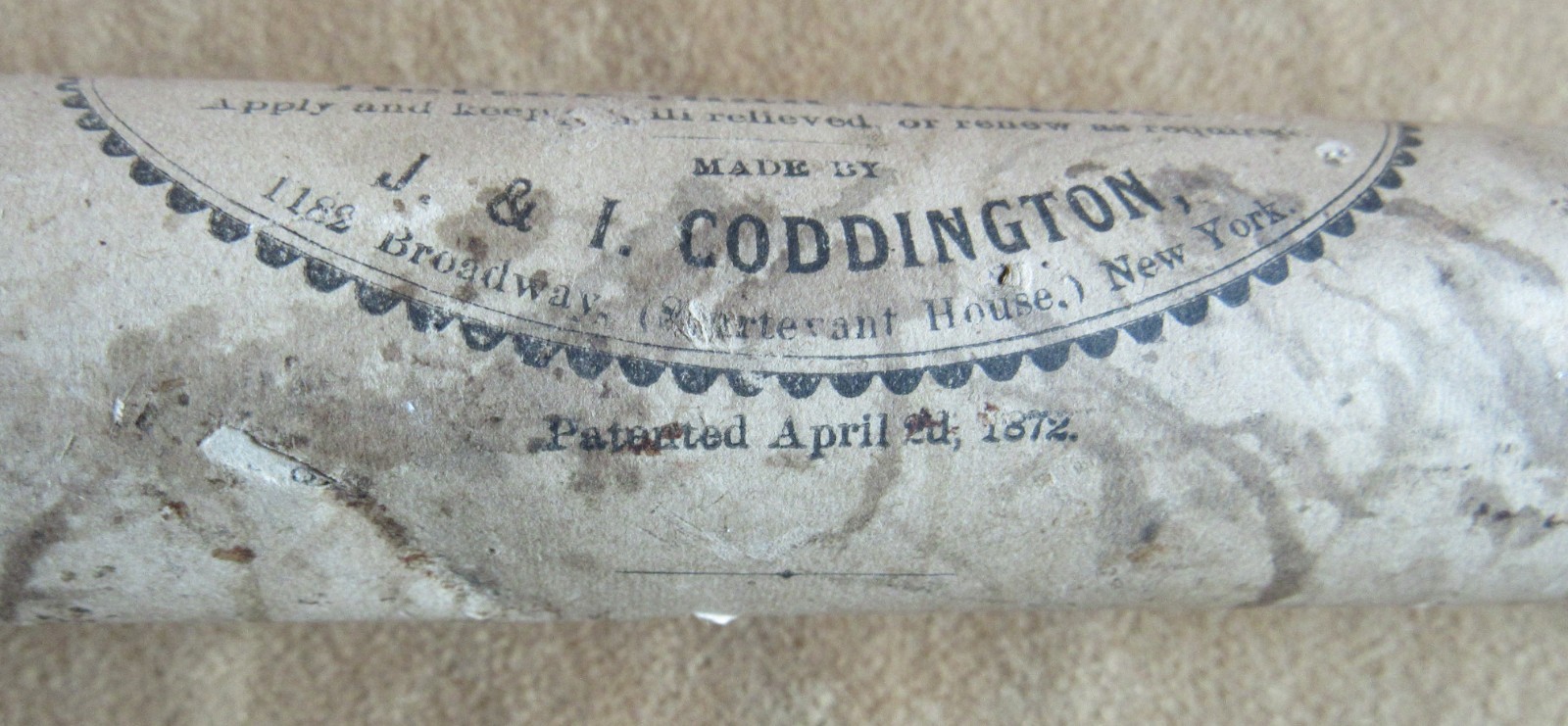 1872 Early Indian Wars Era Quack Medicine Plaster in Tin Tube Rare 1870s