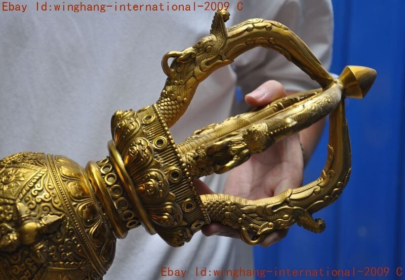 Tibet Buddhism temple bronze Gilt Vajra Dorje Phurpa Exorcism Talisman Faqi