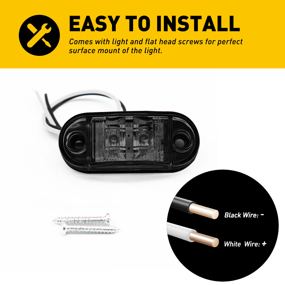 10x LED Side Marker Amber Red Lights Clearance Light Truck Trailer RV Waterproof