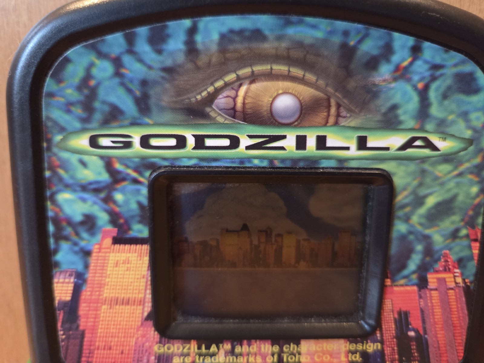 VTG 1998 Toho Entertainment Godzilla LCD Handheld Game WORKING (No Battey Cover)