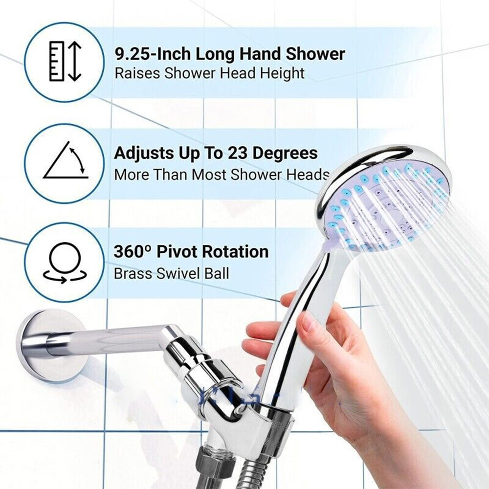 High Pressure Shower Head 5 Settings Handheld Shower Heads Spray With 5 FT Hose