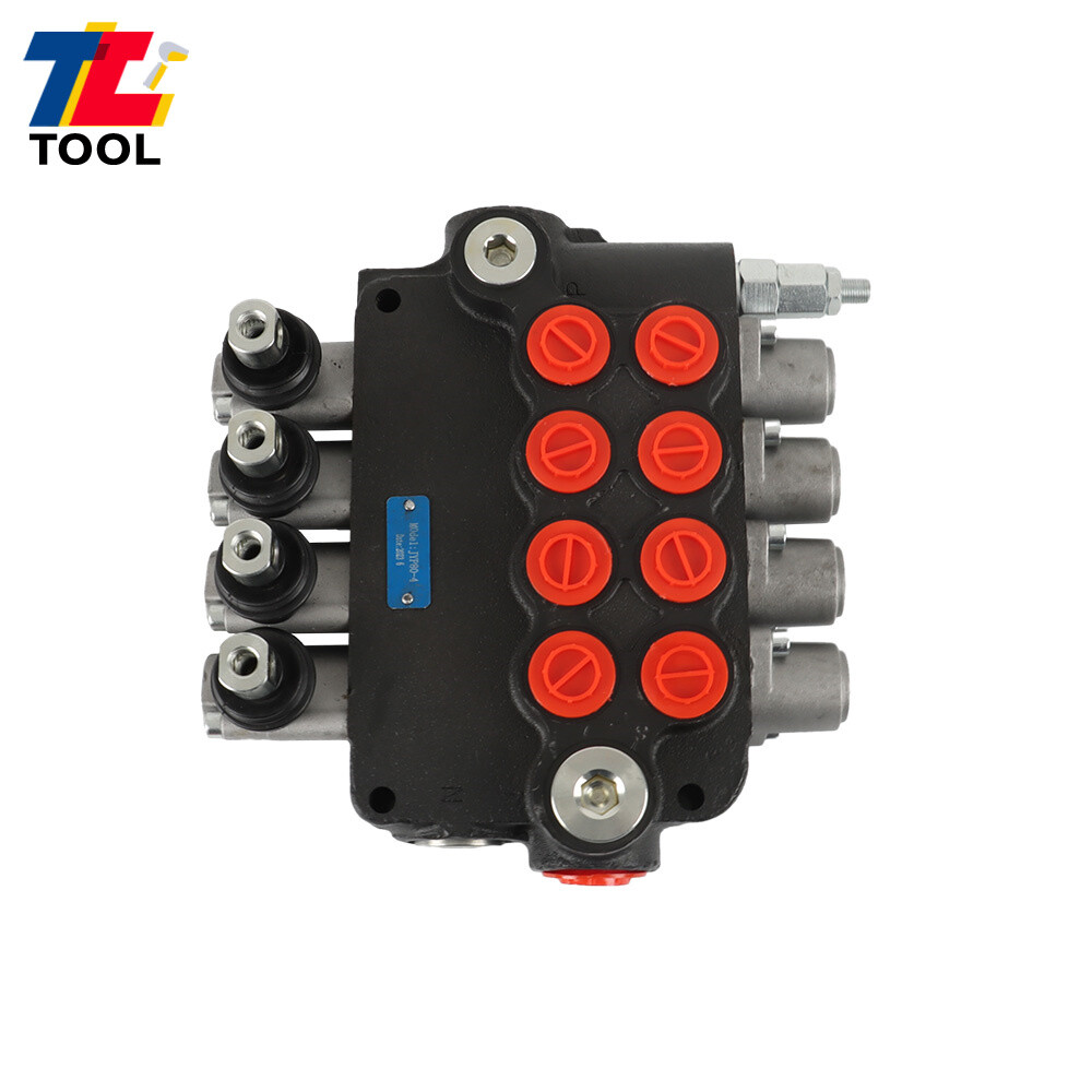 4 Spool 21 GPM 3600 PSI Hydraulic Control Valve Double Acting SAE Ports