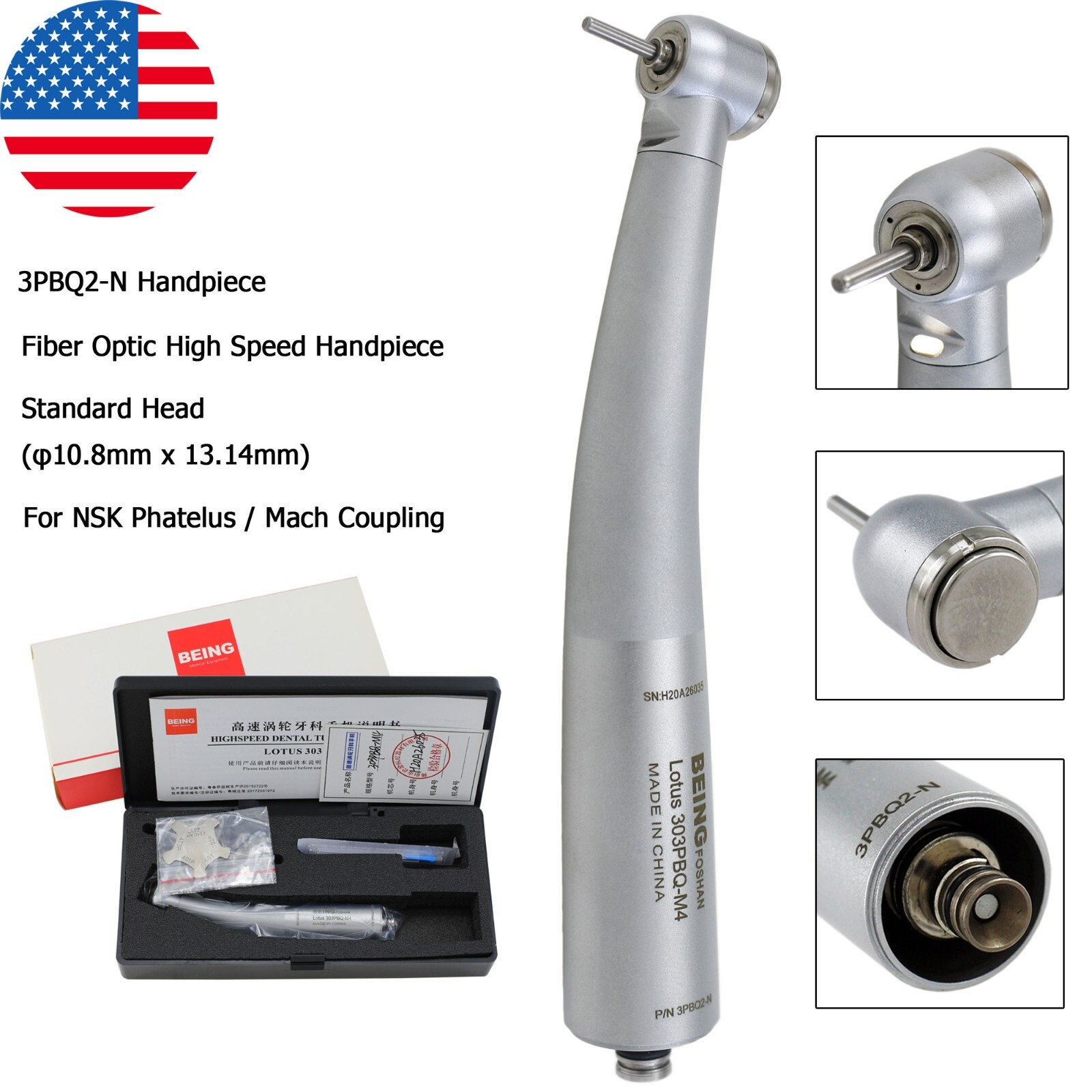 BEING Dental High Speed Fiber Optic LED Handpiece For KaVo MULTIflex NSK Coupler
