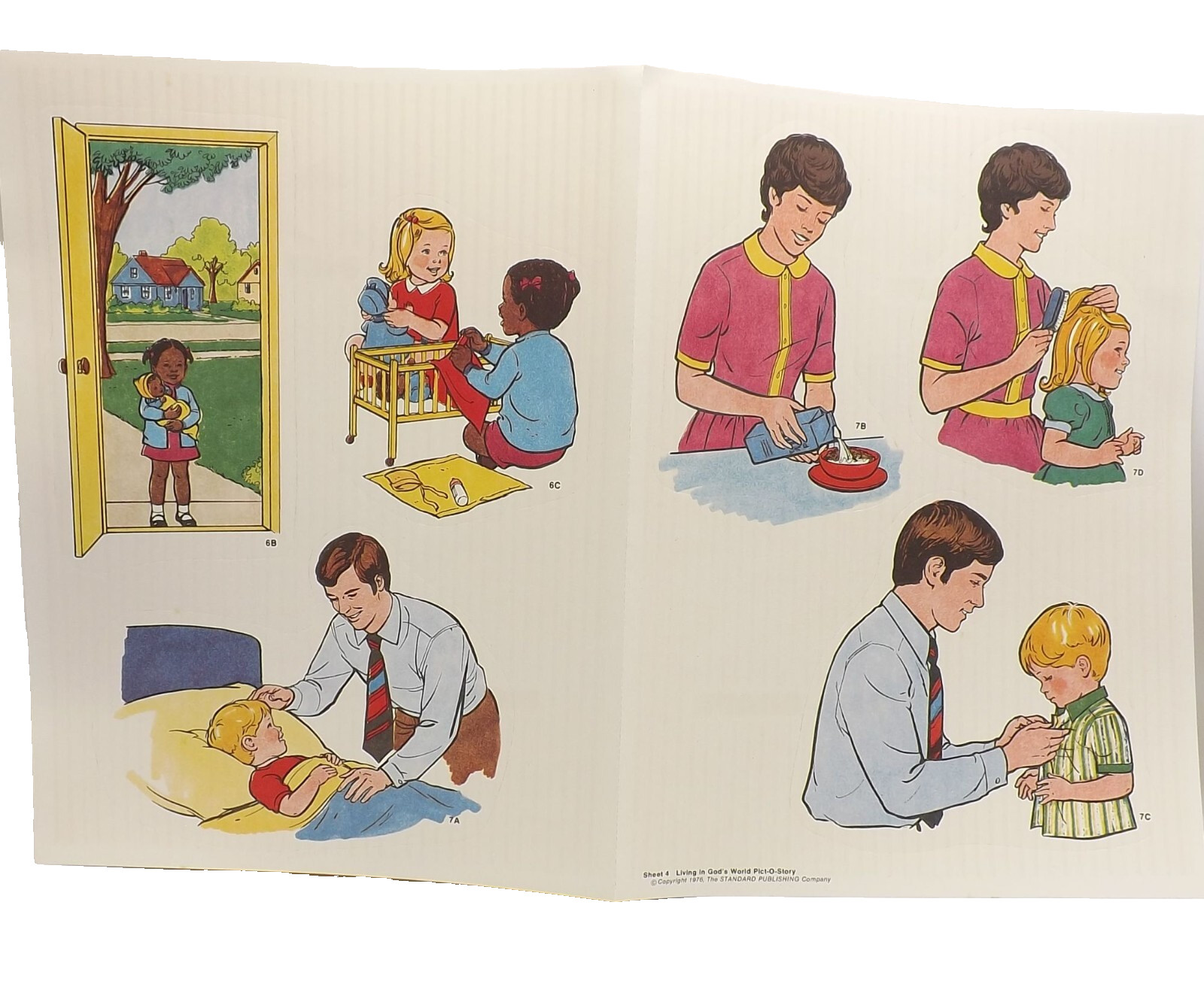 Redi-Cut Living in God's World Felt Flannel Board Pict-O-Story Graph 1970s