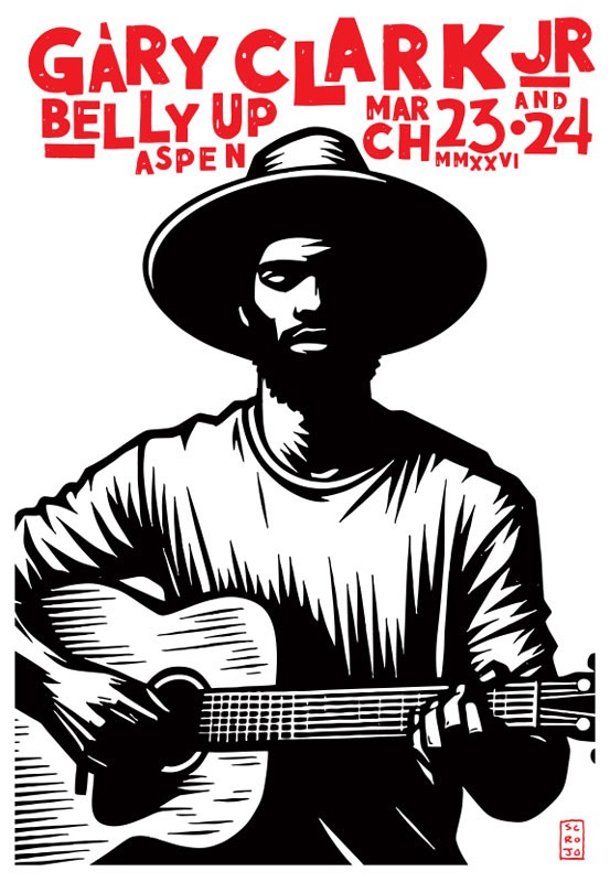 Scrojo Gary Clark Jr. Poster 3/23/2026 Belly Up Aspen Colorado GaryClarkJr_2603