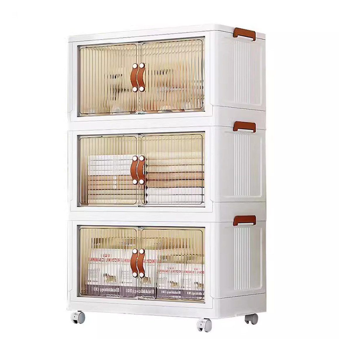 Large Stackable Collapsible Storage Bins with Wheels Lids for home bedroom