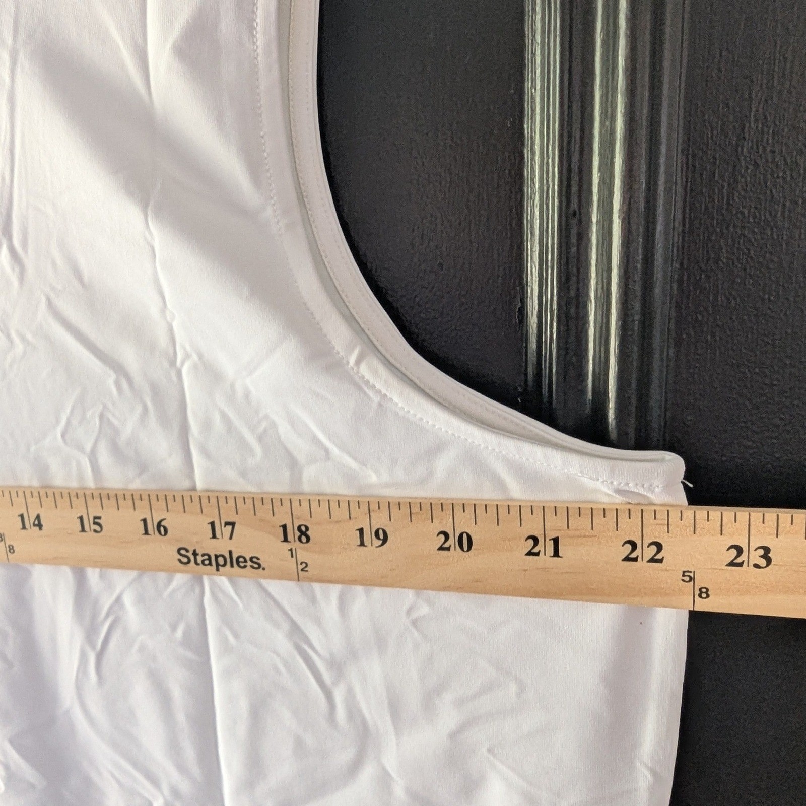 Susan Graver Essentials White Lace Trim V-Neck Camisole Tank Top Womens 2X