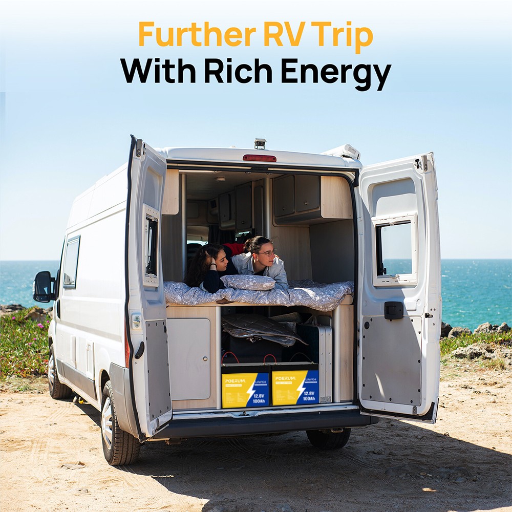 12V 100Ah LiFePO4 Lithium Battery Built-in BMS Cycle Deep for Solar RV Off-grid