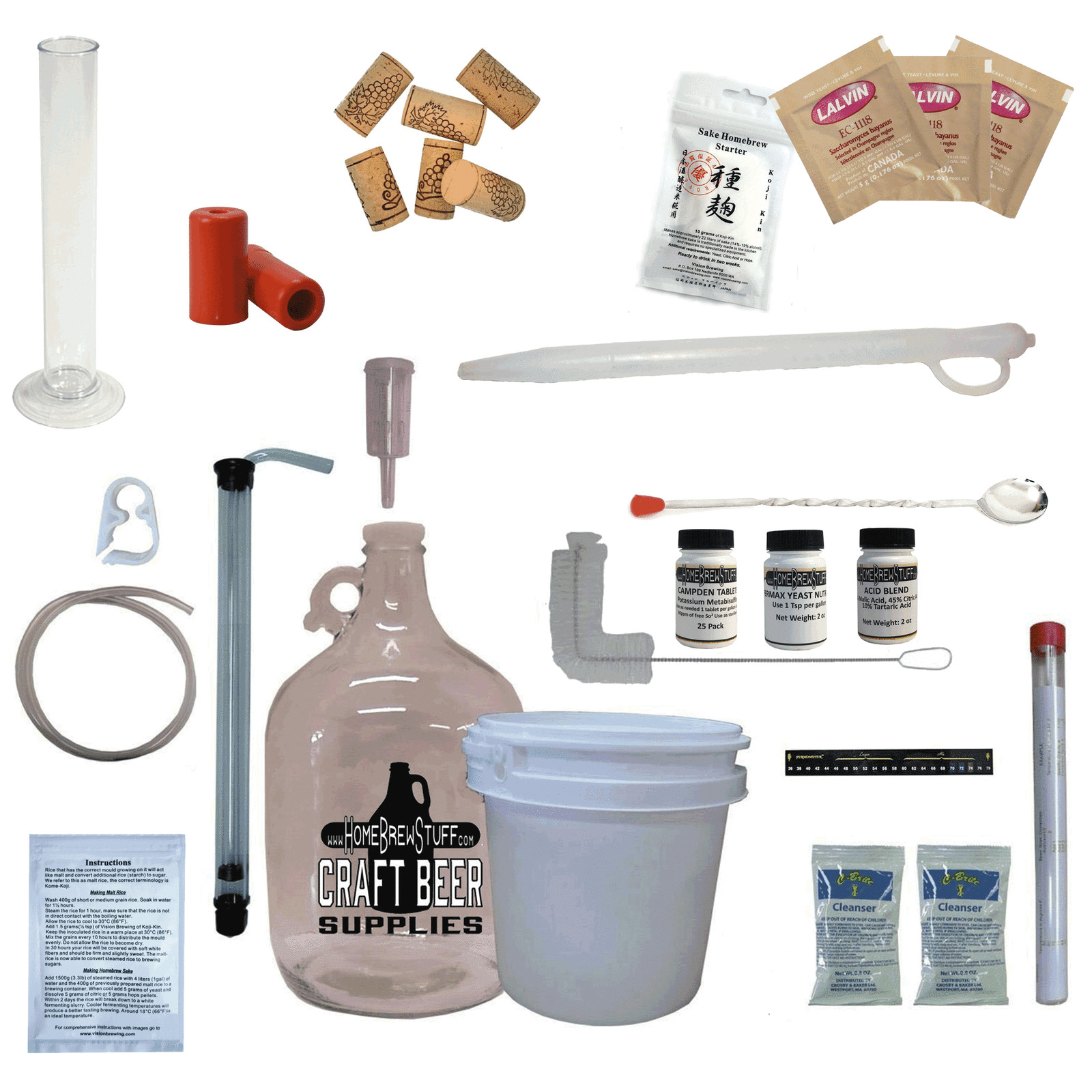 Complete Sake Making Kit – One Gallon DIY Sake Fermentation Kit