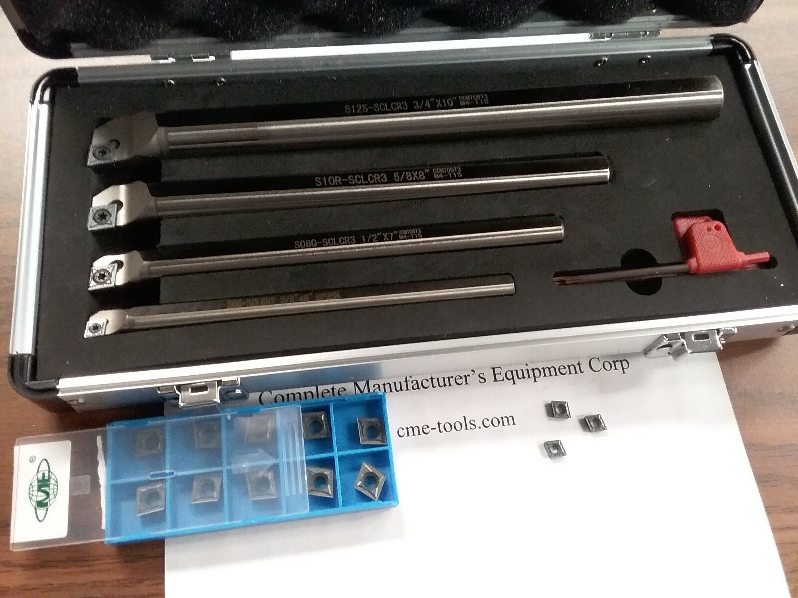 Indexable Boring Bar Set 4pcs/set w. Extra 13pcs CCMT carbide Inserts-#1004-IDX