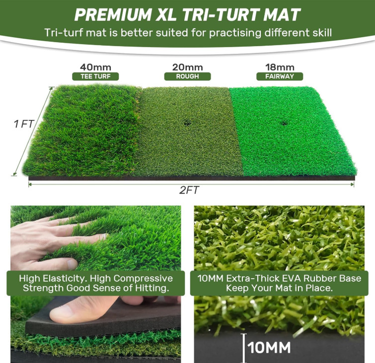 Red de golf 10x7ft con alfombra práctica entrenamiento swing interior exterior