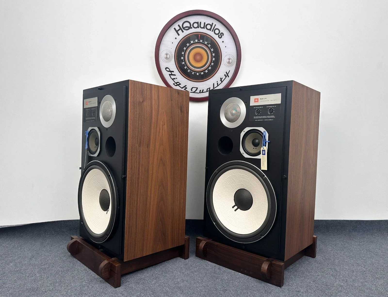 WRS425 Walnut Wood Speaker Stands (Pair) – for 12" Vintage Speakers-10 year WRT