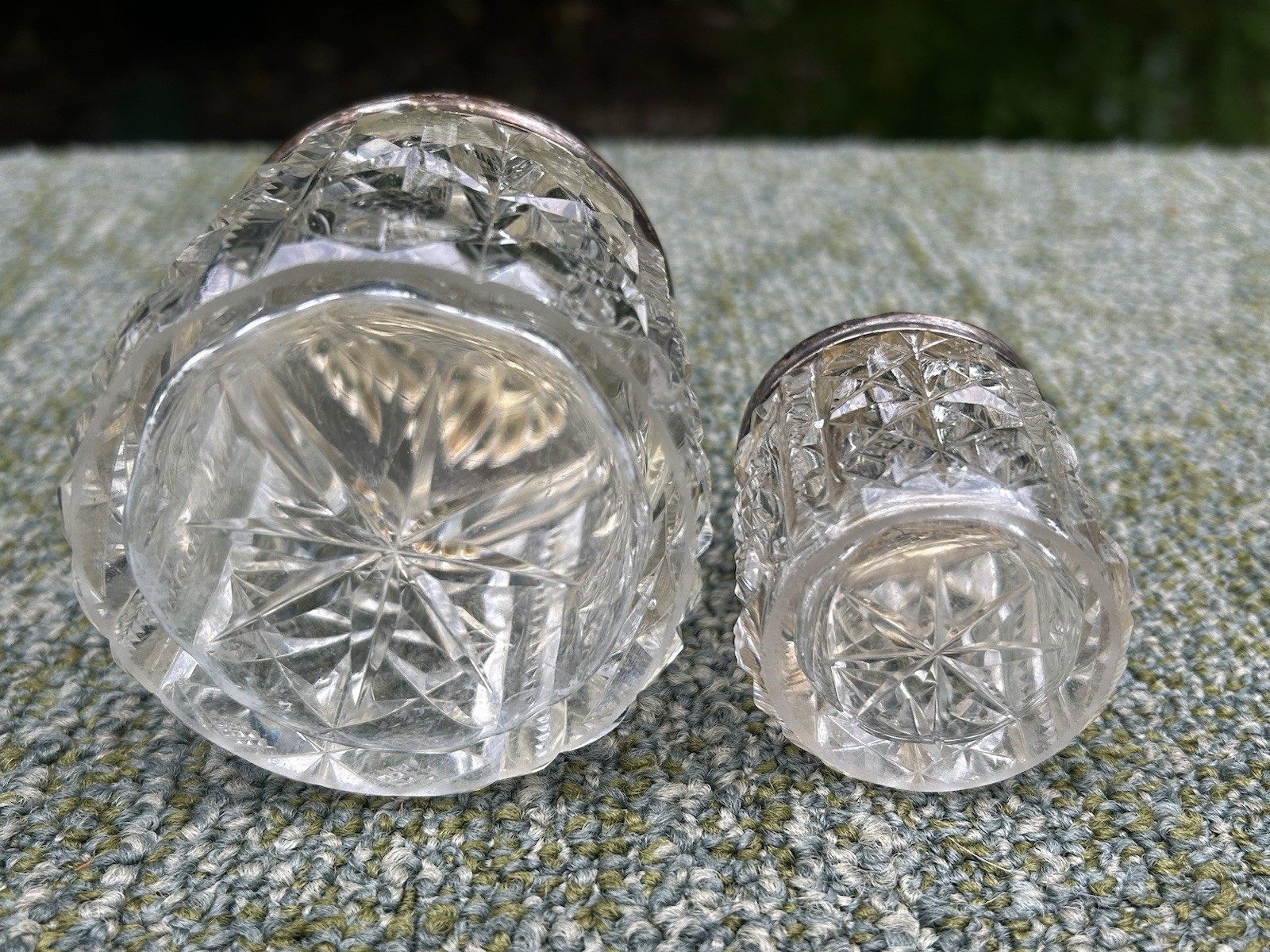 Antique English Sterling Silver Cut Glass Vanity Bottle Set Henry Williamson Ltd