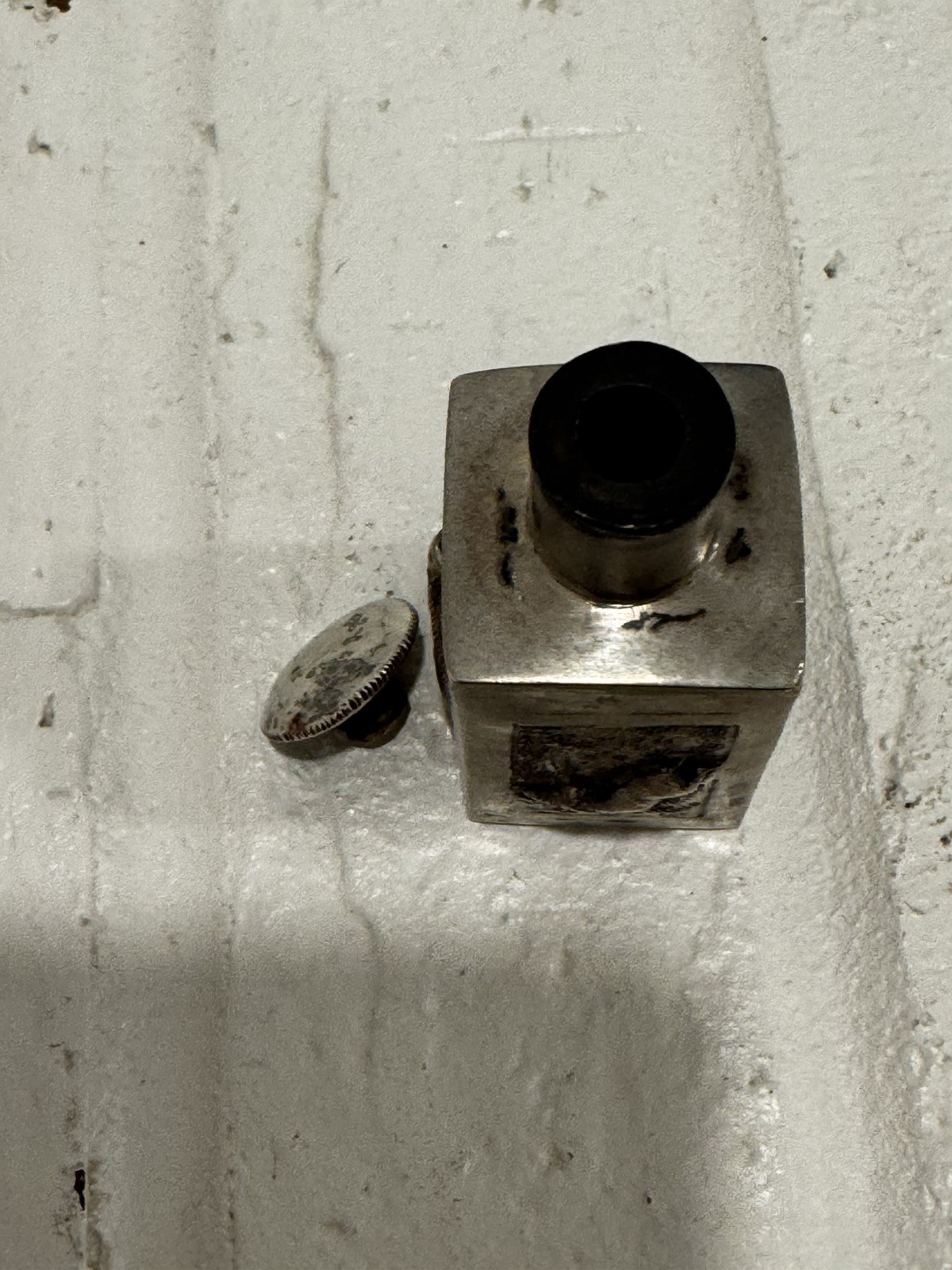 Silver Plate Tea Caddy with Animals no markings