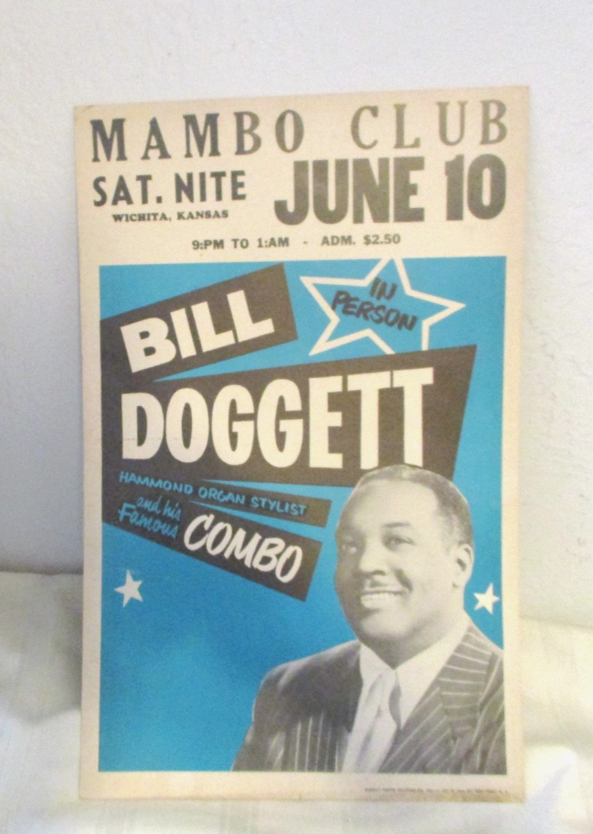 Orig. Vintage Bill Doggett & his famous Combo at the Mambo Club Poster cardboard