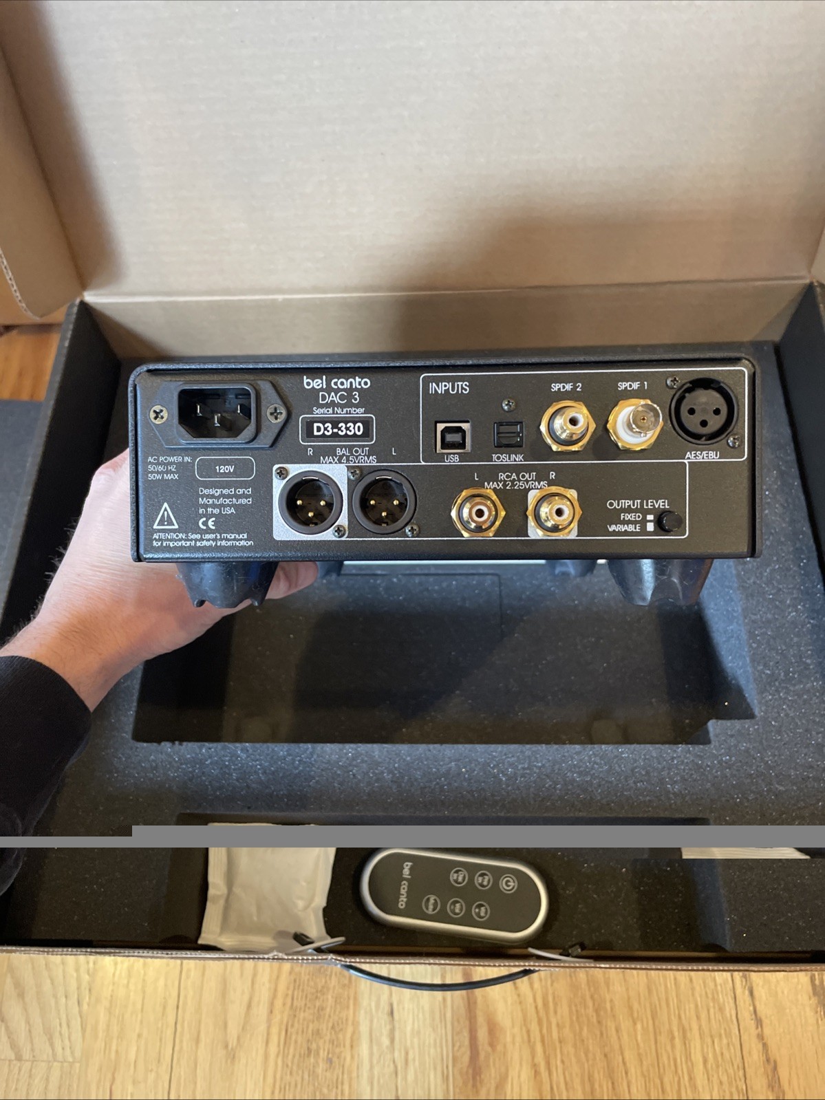 Bel Canto DAC3 Digital to Analog Converter DAC Preamp - Black - MINT w/ Remote