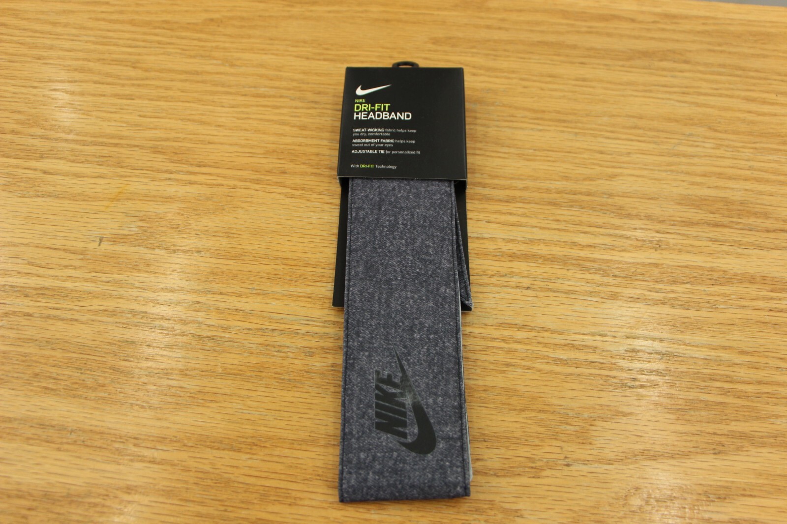 NEW Nike Head Tie Headband  Swoosh DRI FIT Heathered Gray Nadal Style Tennis