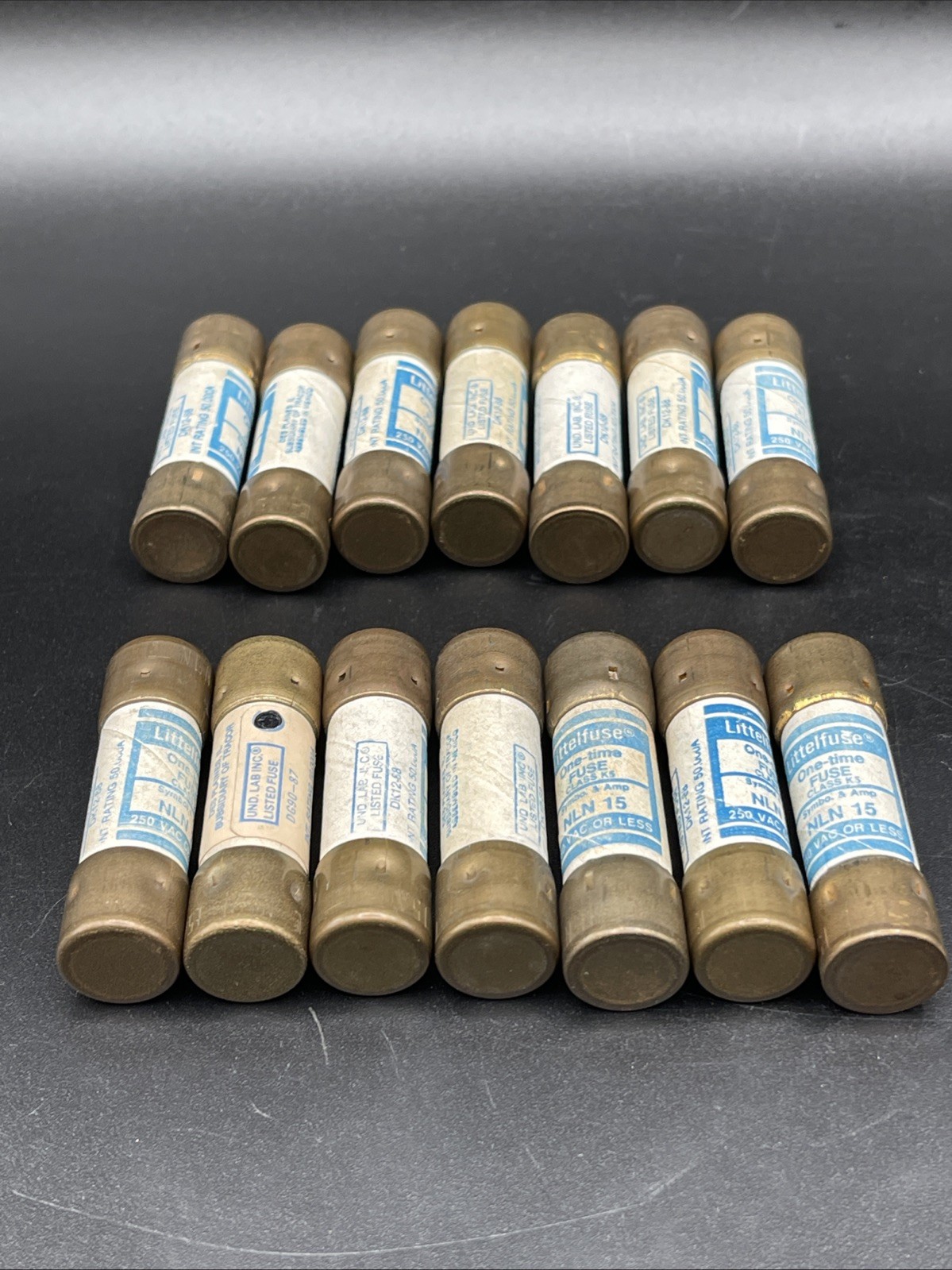 Littelfuse NLN 15 NLN15 NLN-15 One-Time Fuses 250 V Cl K5 Fast-Acting Lot Of 14