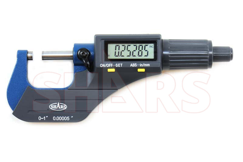 Shars 0-1" 0.00005"/0.001mm Digital Electronic Outside Micrometer P]