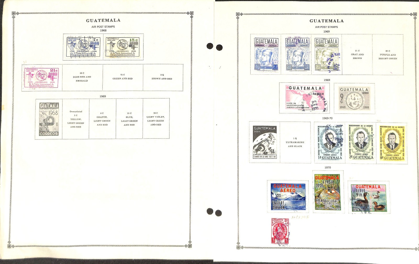 Guatemala Stamp Collection on 50 Scott International Pages, 1871-1976 (BA)