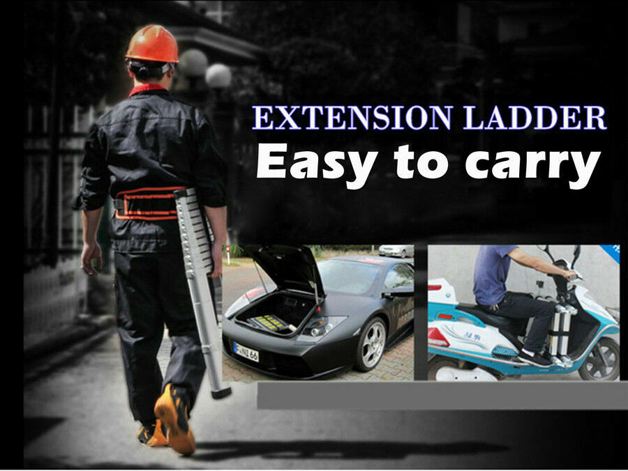 Telescoping Extension Ladder Aluminum Lightweight Collapsible Ladder EN131 150kg