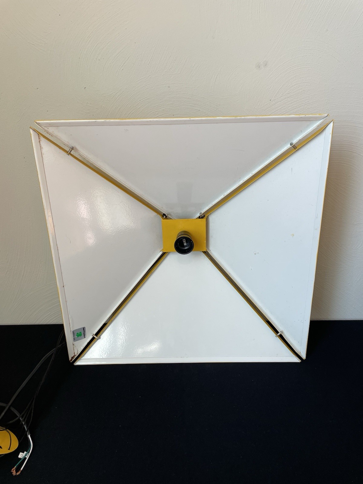 Vintage Hanging Lamp by Rodney Kinsman for Bieffeplast Postmodern Italy yellow