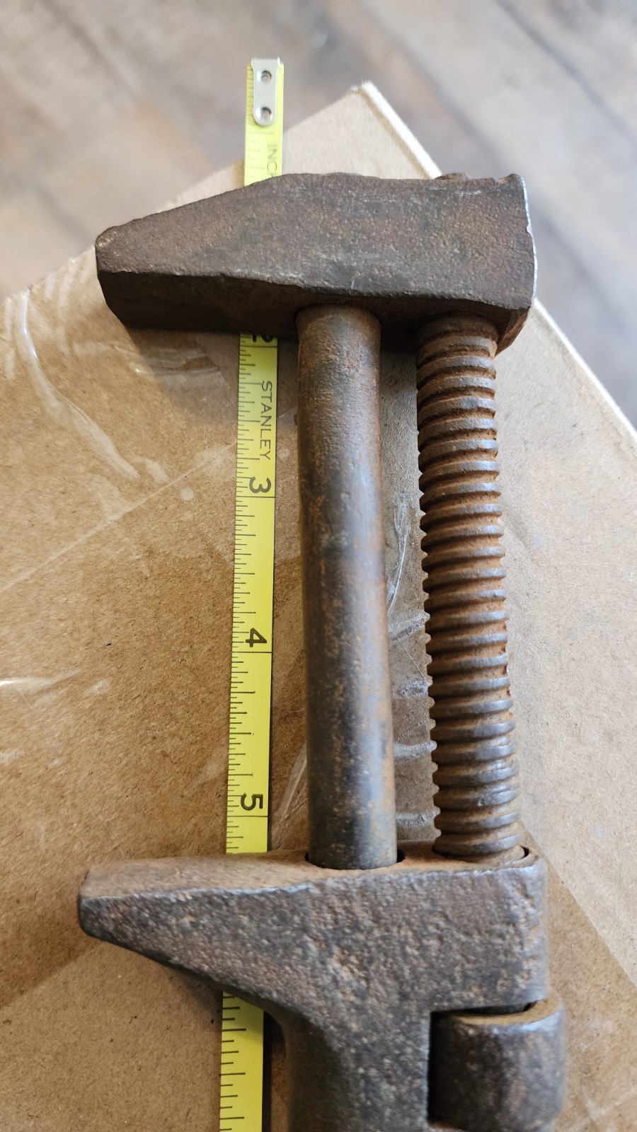 Antique Late 1800s Early 1900s Wrought Iron Twisted Handle Monkey Wrench. Rare