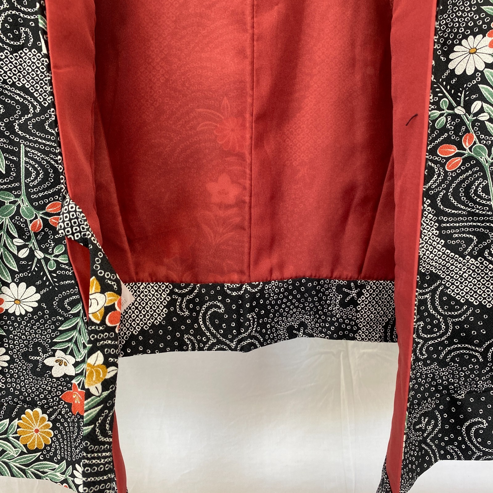 Japanese Vintage Kimono Haori Jacket Polyester Black Traditional Authentic